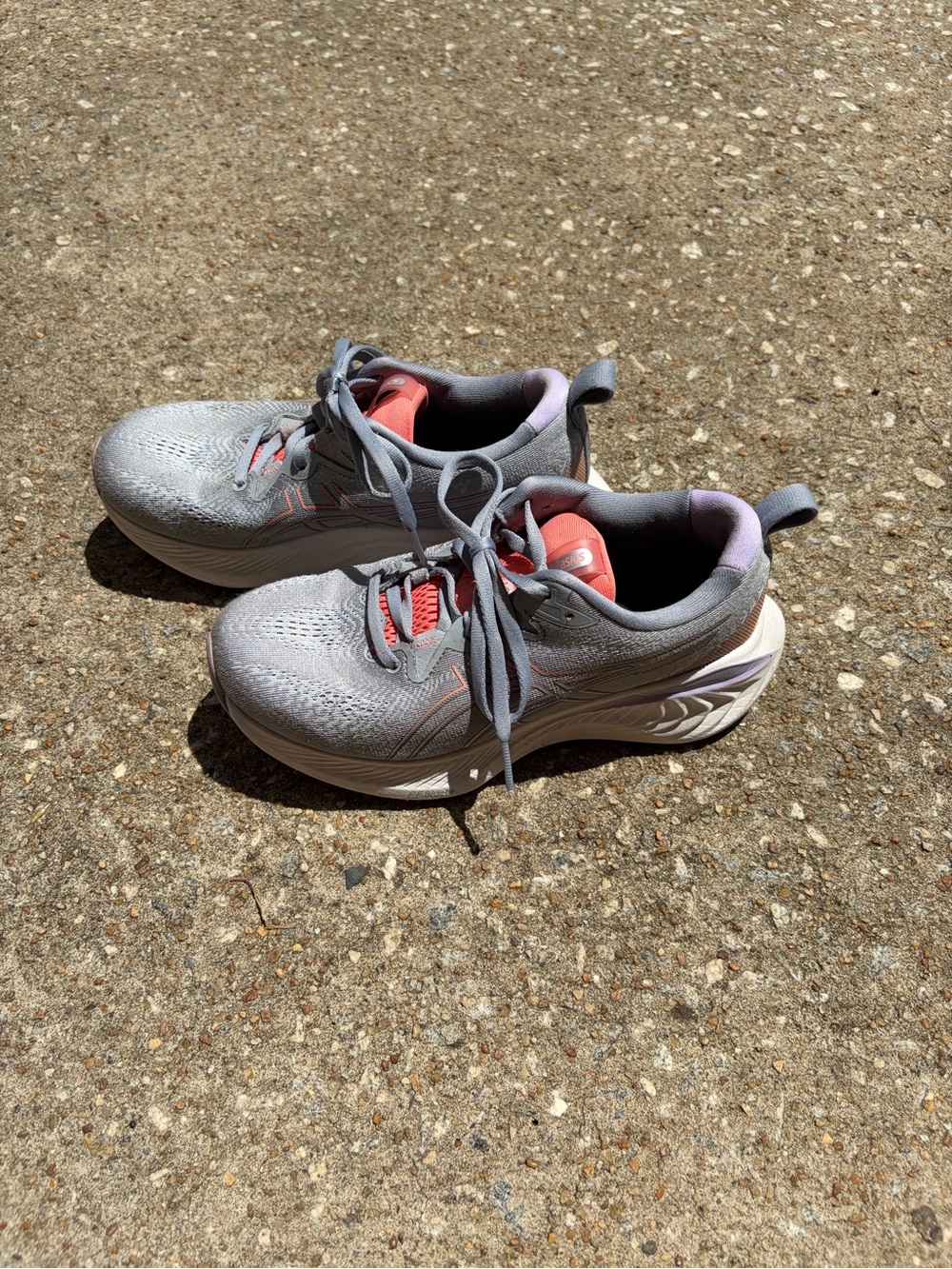 Women’s asics Gray and Coral Running Sneakers